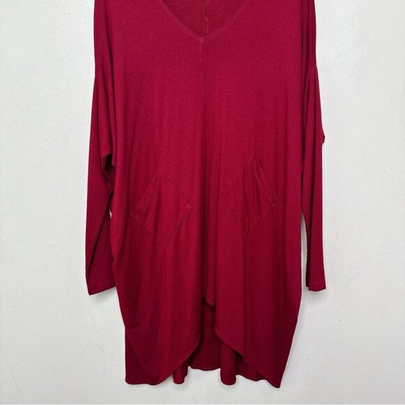 Bryn Walker Womens Small Oversized Asymmetrical Vneck Pocket Tunic Dress - Picture 8 of 14